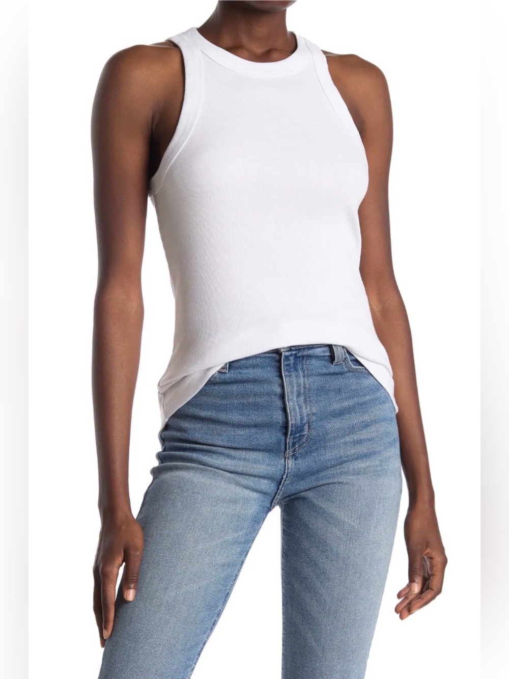 James Perse White Ribbed Tank Top NWOT Women Size 4 XL